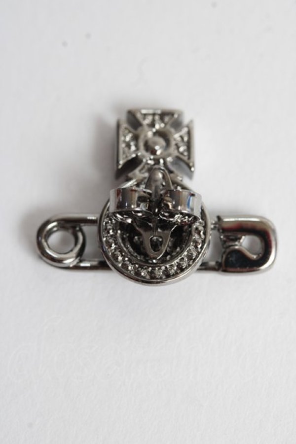 画像2: ヴィヴィアンウエストウッド MAN 中古 / KITTYシングルピアス  シルバー×ブラック  Y-25-10-12-005-er-SZ-ZY (2)