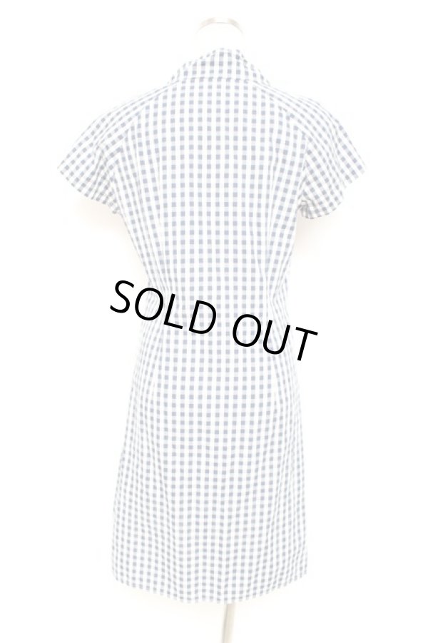 画像3: ヴィヴィアンウエストウッド 中古 / ギンガムチェックシャツワンピース 2 青  Y-25-10-12-046-op-SZ-ZY (3)