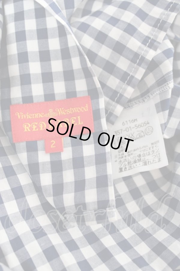 画像5: ヴィヴィアンウエストウッド 中古 / ギンガムチェックシャツワンピース 2 青  Y-25-10-12-046-op-SZ-ZY (5)