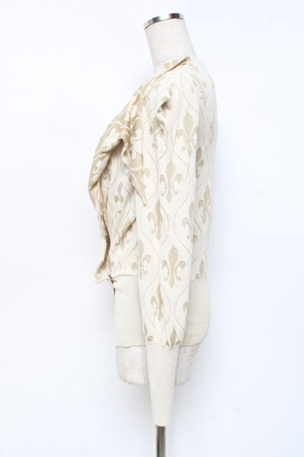 画像2: ヴィヴィアンウエストウッド 中古 / ユリ紋章カーデ 2 アイボリー×ゴールド  Y-25-10-12-049-to-SZ-ZY (2)