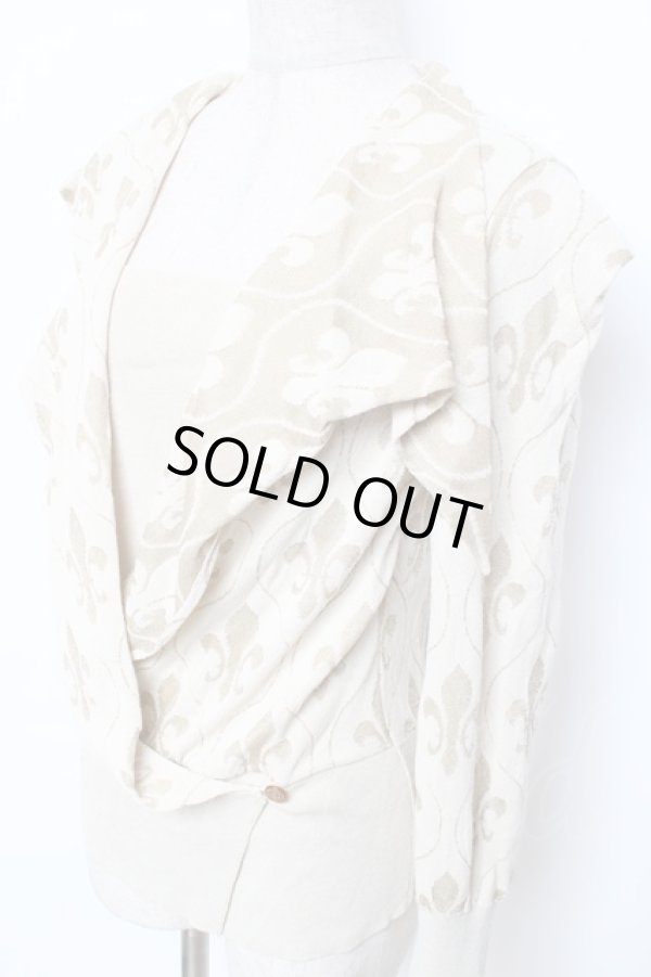 画像4: ヴィヴィアンウエストウッド 中古 / ユリ紋章カーデ 2 アイボリー×ゴールド  Y-25-10-12-049-to-SZ-ZY (4)