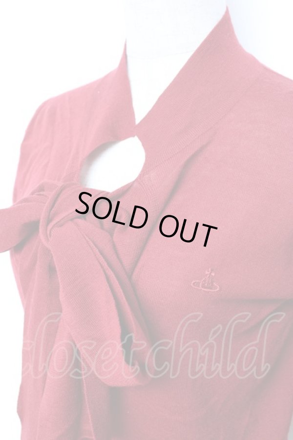 画像3: ヴィヴィアンウエストウッド 中古 / タイ付セーター 2 レッド  Y-25-10-12-050-to-SZ-ZY (3)