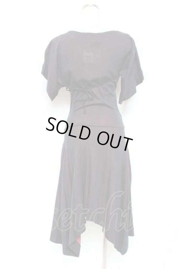 画像3: ヴィヴィアンウエストウッド 中古 / スカーフデザインサマーニットワンピース 2 ブラック  Y-25-10-12-051-op-SZ-ZY (3)