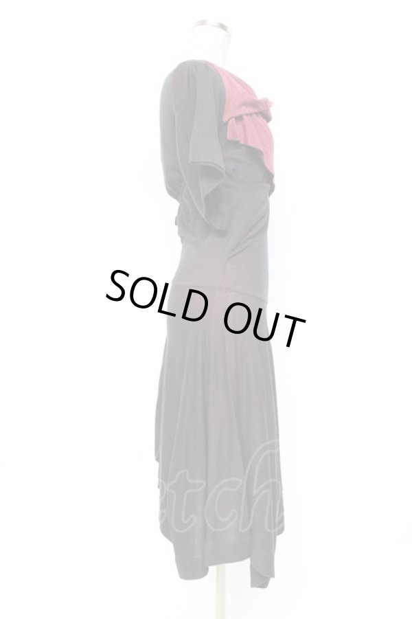 画像4: ヴィヴィアンウエストウッド 中古 / スカーフデザインサマーニットワンピース 2 ブラック  Y-25-10-12-051-op-SZ-ZY (4)