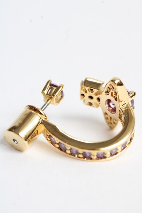 画像2: ヴィヴィアンウエストウッド MAN 中古 / MAITENA SINGLE EARRINGS  ゴールド×パープル  Y-25-10-12-006-er-SZ-ZY (2)