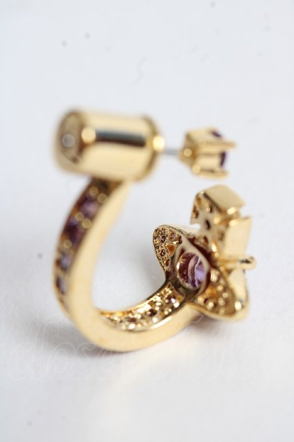 画像3: ヴィヴィアンウエストウッド MAN 中古 / MAITENA SINGLE EARRINGS  ゴールド×パープル  Y-25-10-12-006-er-SZ-ZY (3)