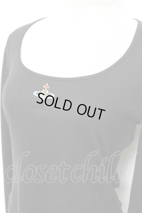 画像3: ヴィヴィアンウエストウッド 中古 / カラーオーブ刺繍カットソー M ブラック  Y-25-10-12-053-to-SZ-ZY (3)