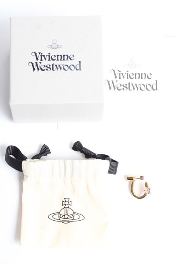 画像4: ヴィヴィアンウエストウッド MAN 中古 / MAITENA SINGLE EARRINGS  ゴールド×パープル  Y-25-10-12-006-er-SZ-ZY (4)