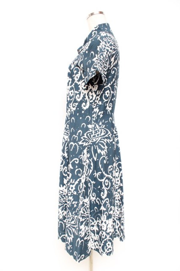 画像2: ヴィヴィアンウエストウッド 中古 / 総柄シャツワンピース  ブルー  Y-25-10-12-058-op-SZ-ZY (2)