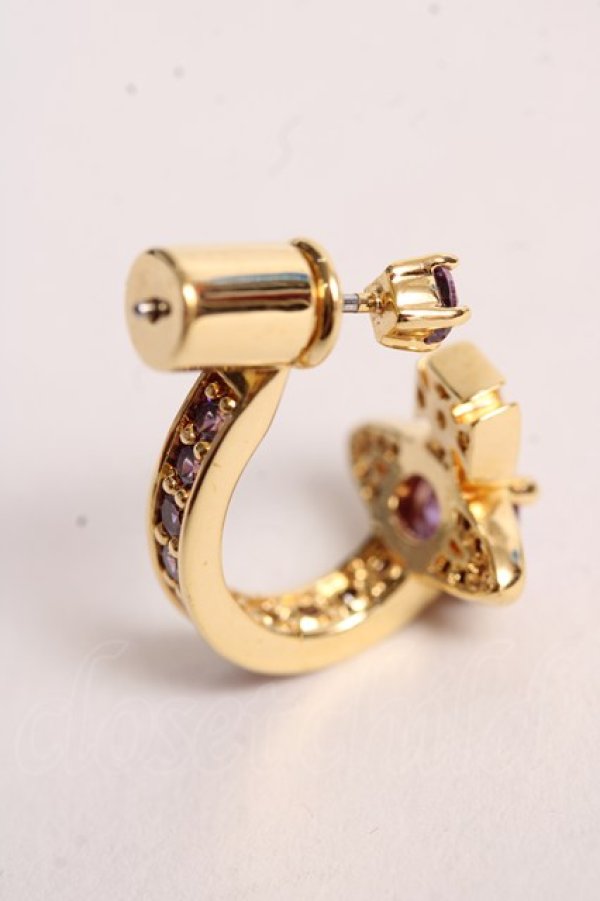 画像3: ヴィヴィアンウエストウッド MAN 中古 / MAITENA SINGLE EARRINGS  ゴールド×パープル  Y-25-10-12-007-er-SZ-ZY (3)