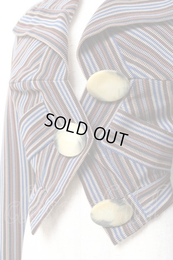 画像4: ヴィヴィアンウエストウッド 中古 / BIGカラーマルチストライプジャケット 10 ブラウン系  Y-25-10-12-059-jc-AS-ZY (4)