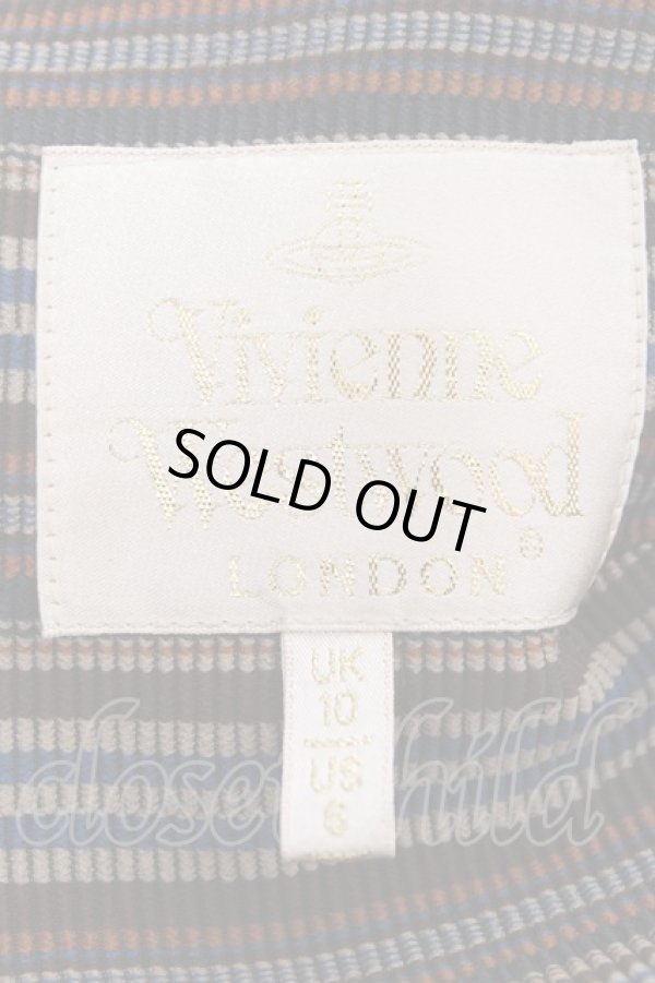 画像6: ヴィヴィアンウエストウッド 中古 / BIGカラーマルチストライプジャケット 10 ブラウン系  Y-25-10-12-059-jc-AS-ZY (6)