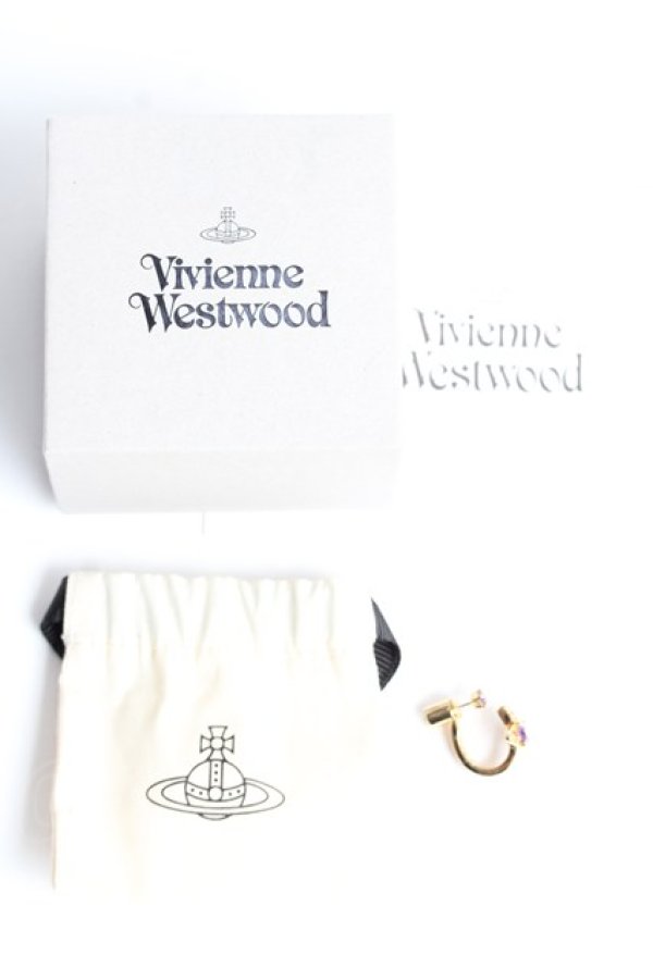 画像4: ヴィヴィアンウエストウッド MAN 中古 / MAITENA SINGLE EARRINGS  ゴールド×パープル  Y-25-10-12-007-er-SZ-ZY (4)