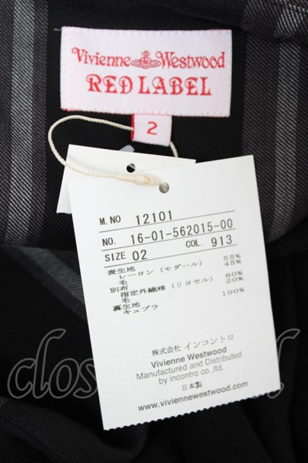 画像5: ヴィヴィアンウエストウッド 中古 / マルチストライプ切替ワンピース 2 ブラック×グレー  Y-25-10-12-062-op-SZ-ZY (5)