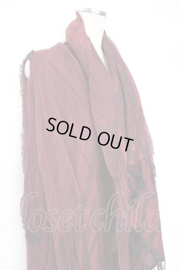 画像4: ヴィヴィアンウエストウッド 中古 / スクイグル柄マルチケープ  レッド  Y-25-10-12-063-to-SZ-ZY (4)