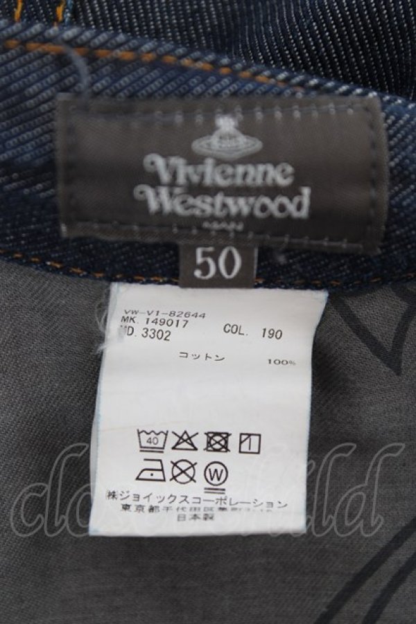 画像6: ヴィヴィアンウエストウッド MAN 中古 / オーブ刺繍デニムパンツ 50 インディゴ  Y-25-10-12-064-pa-SZ-ZY (6)
