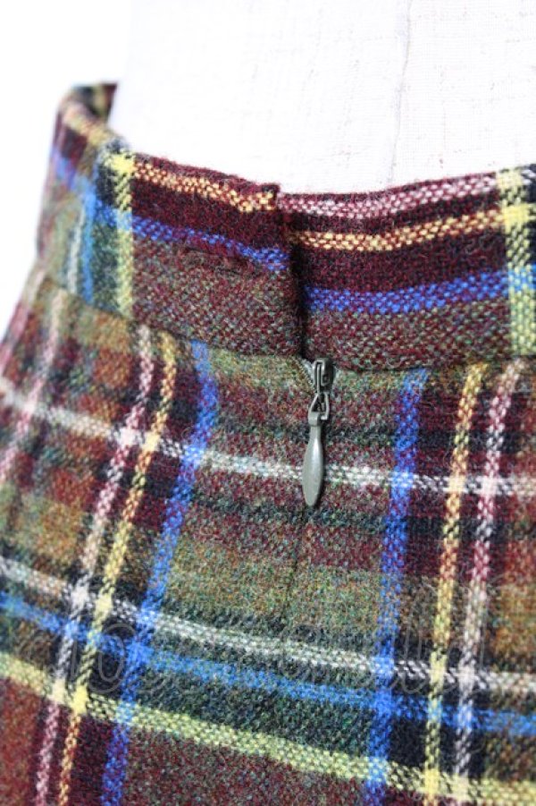 画像4: ヴィヴィアンウエストウッド 中古 / ウールチェックマーメイドスカート 42 グリーン  Y-25-10-12-065-sk-SZ-ZY (4)