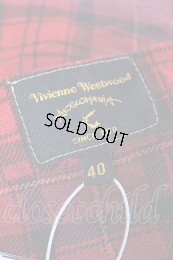 画像4: ANGLOMANIA 中古 / チェック柄ラップスカート 40 レッド  Y-25-10-12-067-sk-SZ-ZY (4)