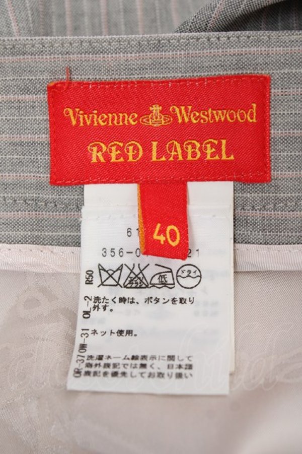 画像4: ヴィヴィアンウエストウッド 中古 / ピンストライプスカート 40 ライトグレー  Y-25-10-12-068-sk-SZ-ZY (4)