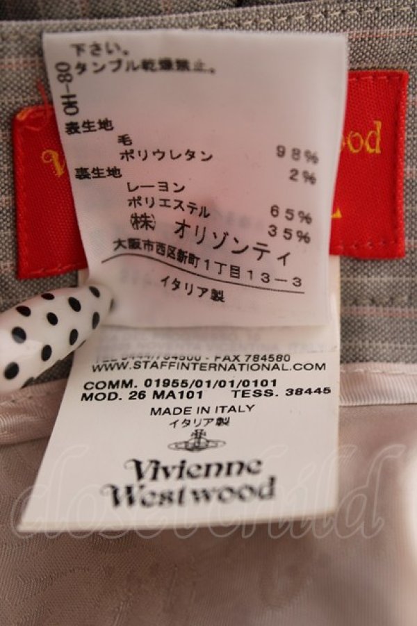 画像5: ヴィヴィアンウエストウッド 中古 / ピンストライプスカート 40 ライトグレー  Y-25-10-12-068-sk-SZ-ZY (5)