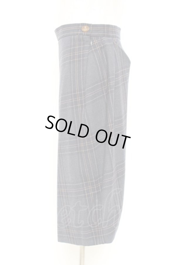 画像2: ヴィヴィアンウエストウッド 中古 / チェック柄タイトスカート 42 ネイビー  Y-25-10-12-069-sk-SZ-ZY (2)