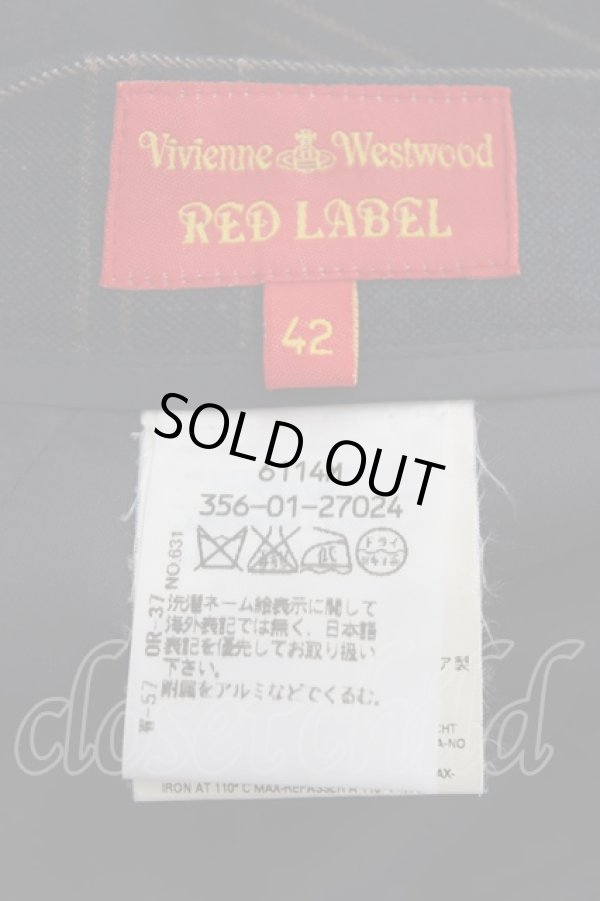 画像4: ヴィヴィアンウエストウッド 中古 / チェック柄タイトスカート 42 ネイビー  Y-25-10-12-069-sk-SZ-ZY (4)