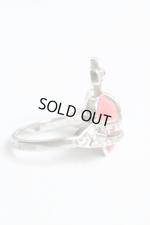 画像3: ヴィヴィアンウエストウッド 中古 / diamante heart ring S シルバー×ピンク  Y-25-10-12-010-ac-SZ-ZY (3)