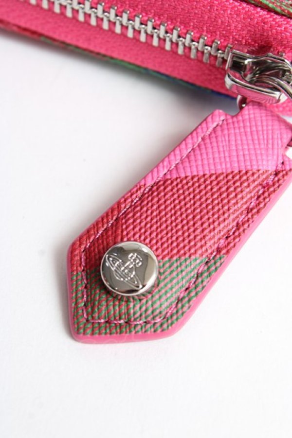 画像4: ヴィヴィアンウエストウッド 中古 / CLASSIC ZIP ROUND WALLET  キャンディータータン  Y-25-10-12-028-gd-SZ-ZY (4)