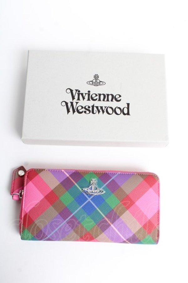 画像6: ヴィヴィアンウエストウッド 中古 / CLASSIC ZIP ROUND WALLET  キャンディータータン  Y-25-10-12-028-gd-SZ-ZY (6)