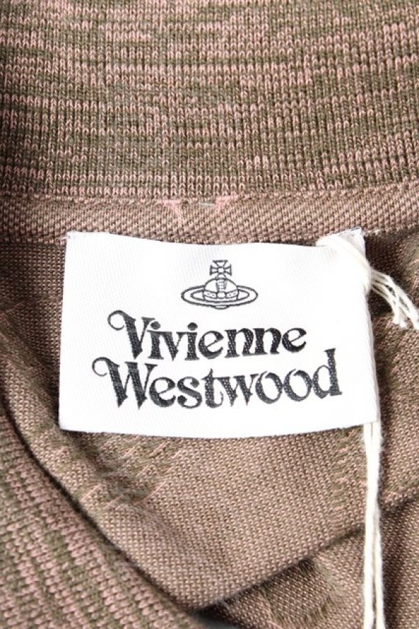 画像3: ヴィヴィアンウエストウッド 中古 / SIDE STRIPPED POLO SHIRTS XS カーキブラウン  Y-25-11-05-032-bl-SZ-ZY (3)