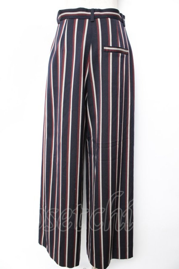 画像2: ヴィヴィアンウエストウッド 中古 / ストライプワイドパンツ 02 ネイビー  Y-25-11-05-038-pa-SZ-ZY (2)