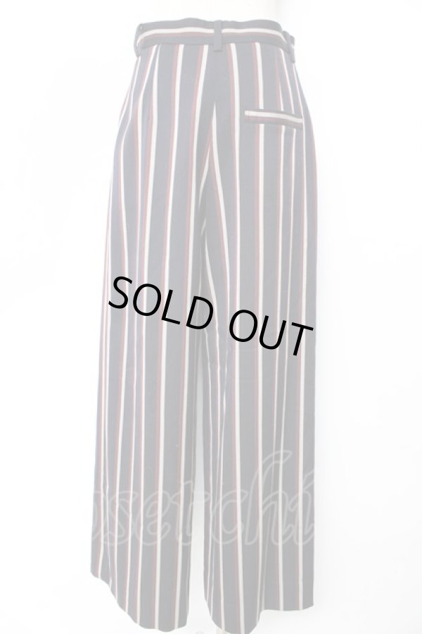 画像2: ヴィヴィアンウエストウッド 中古 / ストライプワイドパンツ 02 ネイビー  Y-25-11-05-038-pa-SZ-ZY (2)