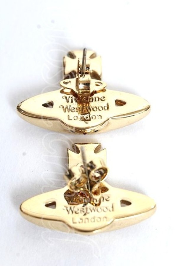 画像2: ヴィヴィアンウエストウッド 中古 / ユニオンストーンオーブピアス  ゴールド  Y-25-11-05-001-ac-SZ-ZY (2)