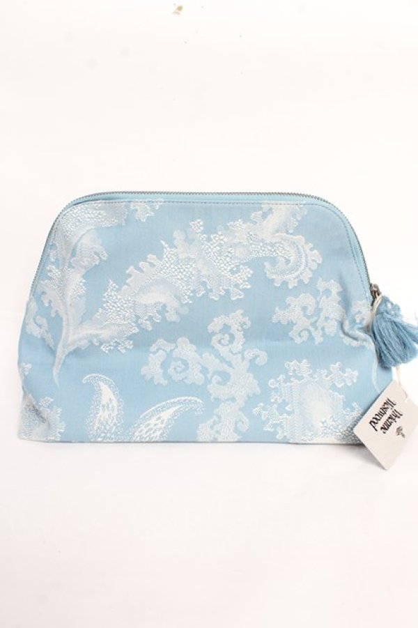 画像2: ヴィヴィアンウエストウッド 中古 / JACQUARD LARGE WASH BAG  サックス  Y-25-11-05-025-ba-SZ-ZY (2)