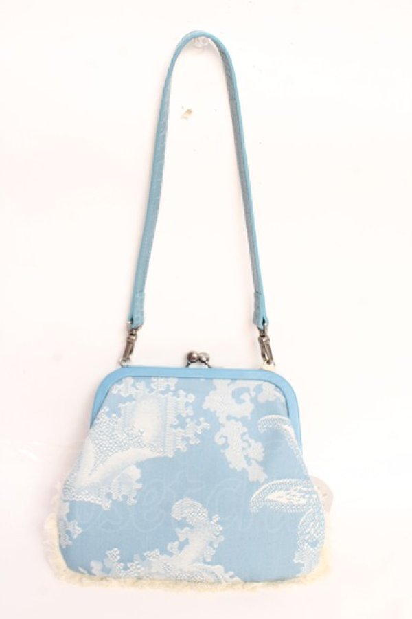 画像2: ヴィヴィアンウエストウッド 中古 / JACQUARD FRINGE BAG  サックス  Y-25-11-05-026-ba-SZ-ZY (2)