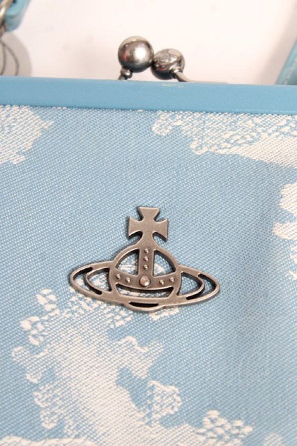 画像3: ヴィヴィアンウエストウッド 中古 / JACQUARD FRINGE BAG  サックス  Y-25-11-05-026-ba-SZ-ZY (3)