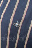 画像3: ヴィヴィアンウエストウッド MAN 中古 / オーブ刺繍レジメ半袖シャツ 44 紺  Y-25-11-05-027-bl-SZ-ZY (3)