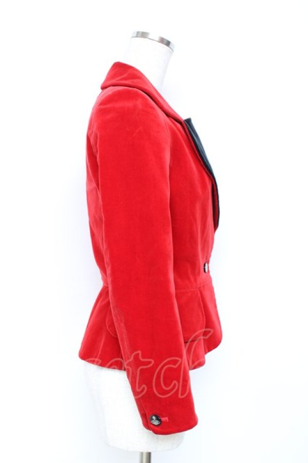 画像4: ヴィヴィアンウエストウッド 中古 / 別珍ラブジャケット 1 レッド×ブラック  Y-25-11-16-023-jc-SZ-ZY (4)