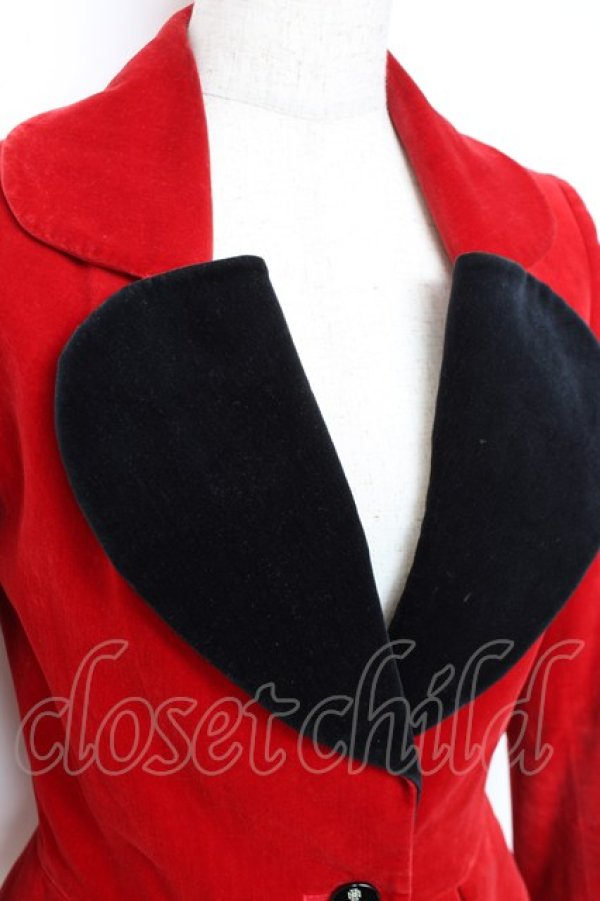 画像5: ヴィヴィアンウエストウッド 中古 / 別珍ラブジャケット 1 レッド×ブラック  Y-25-11-16-023-jc-SZ-ZY (5)