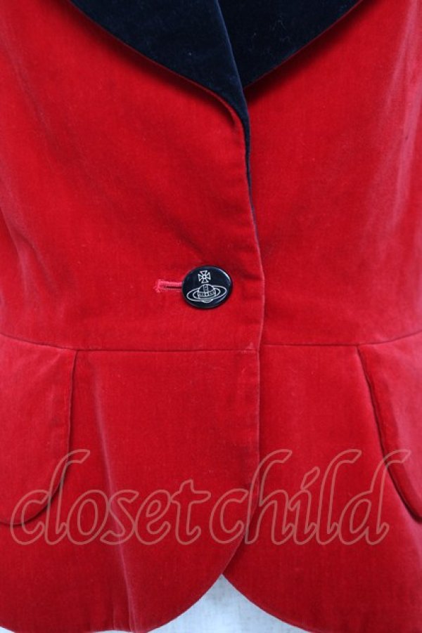 画像6: ヴィヴィアンウエストウッド 中古 / 別珍ラブジャケット 1 レッド×ブラック  Y-25-11-16-023-jc-SZ-ZY (6)