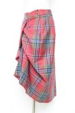 画像2: ヴィヴィアンウエストウッド 中古 / タータンアシンメトリースカート 42 ピンク  Y-25-11-16-030-sk-SZ-ZY (2)
