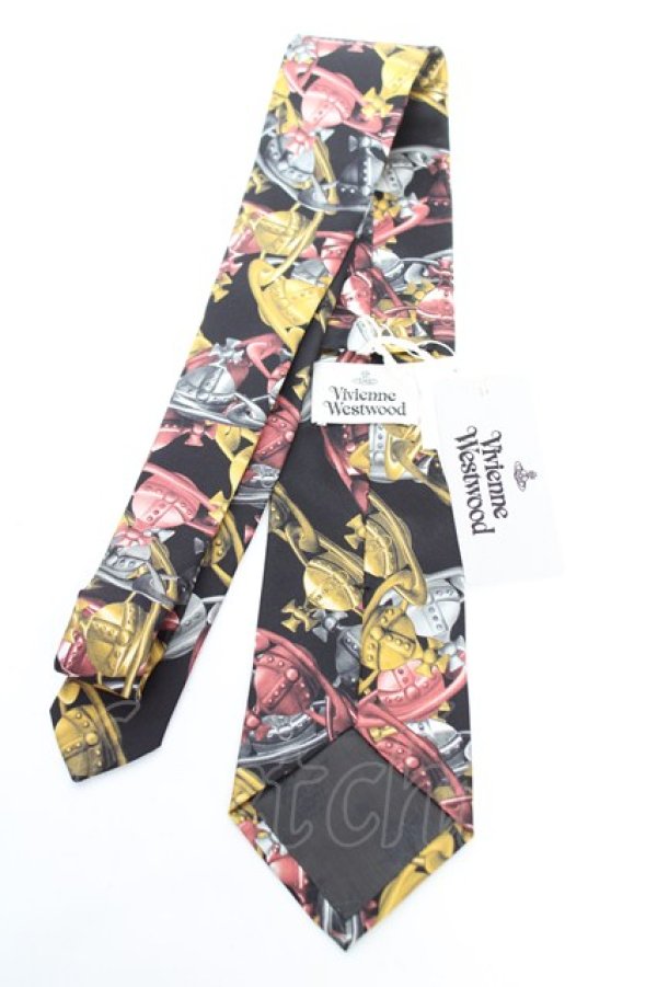 画像2: ヴィヴィアンウエストウッド 中古 / CRAZY ORB ネクタイ  ブラック  Y-25-12-17-011-gd-SZ-ZY (2)