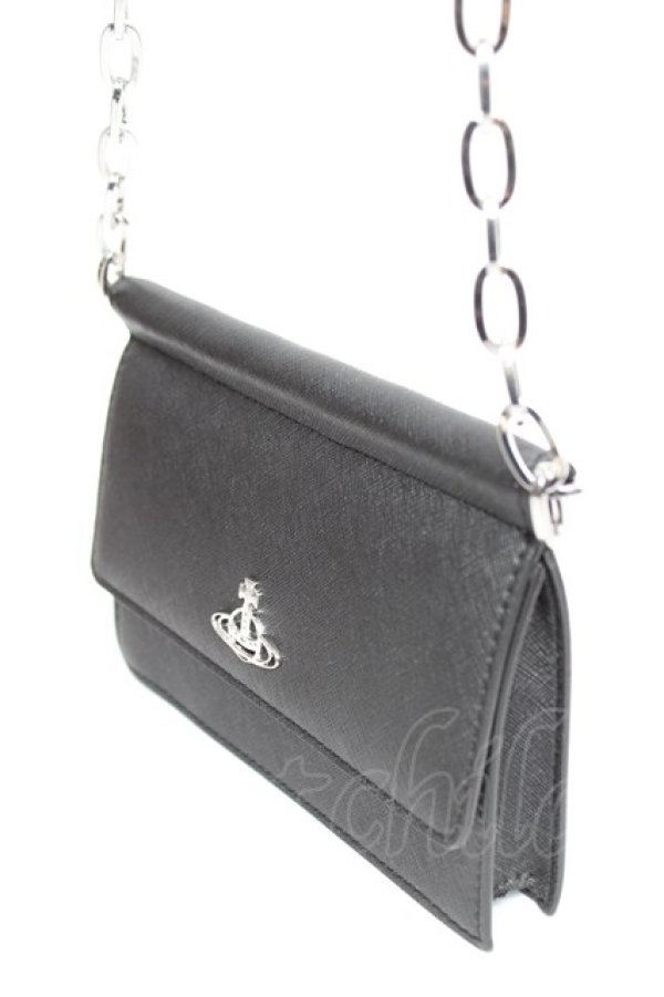 画像4: ヴィヴィアンウエストウッド 中古 / SAFFIANO BIOGREEN CHAIN BELT PURSE  ブラック  Y-25-12-17-018-ba-SZ-ZY (4)
