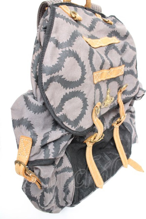 画像4: ヴィヴィアンウエストウッド 中古 / スクイグルアフリカリュック  グレー  Y-25-12-17-020-ba-SZ-ZY (4)