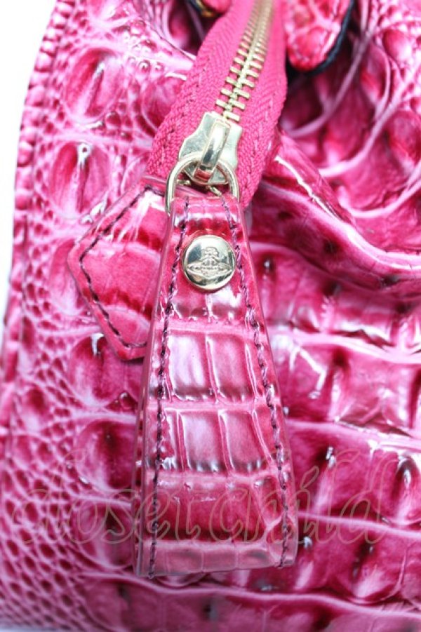 画像8: ANGLOMANIA 中古 / クロコヤスミンバッグ  ピンク  Y-25-12-17-021-ba-SZ-ZY (8)