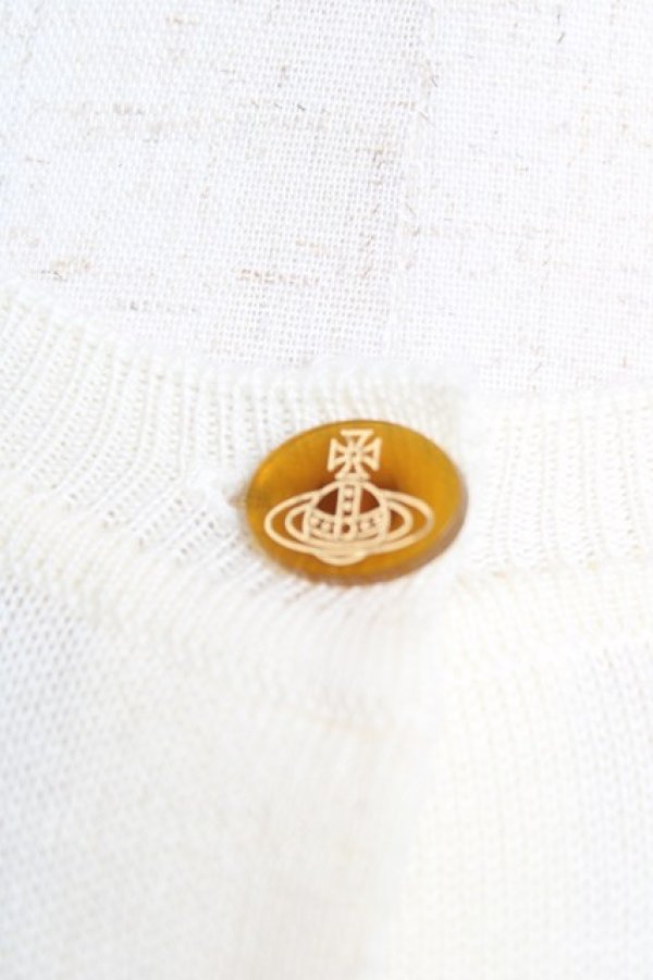 画像4: ヴィヴィアンウエストウッド 中古 / カラーオーブ刺繍カーディガン M アイボリー  Y-25-12-21-019-to-SZ-ZY (4)