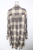 画像2: ヴィヴィアンウエストウッド 中古 / チェックxフラワーオーバーシルエットシャツ 00 ベージュ×ブルー  Y-25-12-21-020-bl-SZ-ZY (2)