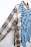 画像4: ヴィヴィアンウエストウッド 中古 / チェックxフラワーオーバーシルエットシャツ 00 ベージュ×ブルー  Y-25-12-21-020-bl-SZ-ZY (4)