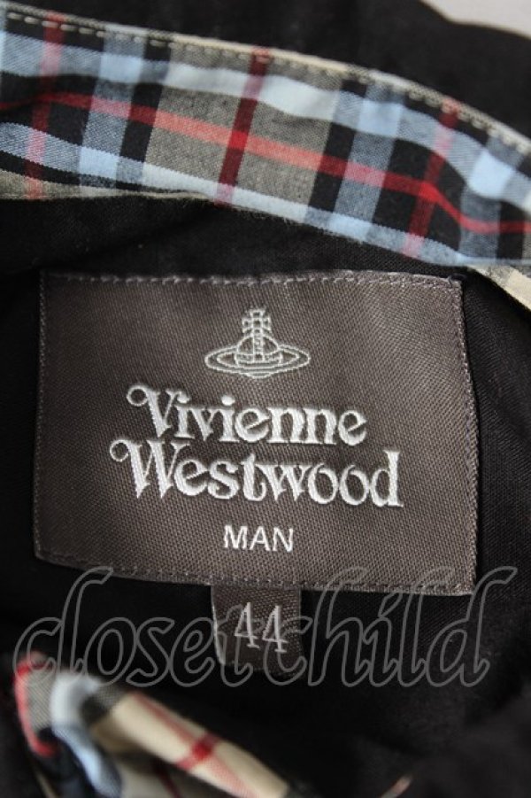 画像4: ヴィヴィアンウエストウッド MAN 中古 / チェッククラシックシャツ 44 黒  Y-25-12-21-021-bl-SZ-ZY (4)