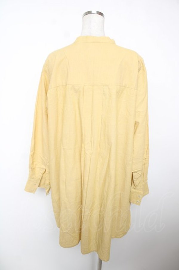 画像2: ヴィヴィアンウエストウッド 中古 / スタンドカラーオーブ刺繍ロングシャツ 00 イエロー  Y-25-12-21-022-bl-SZ-ZY (2)